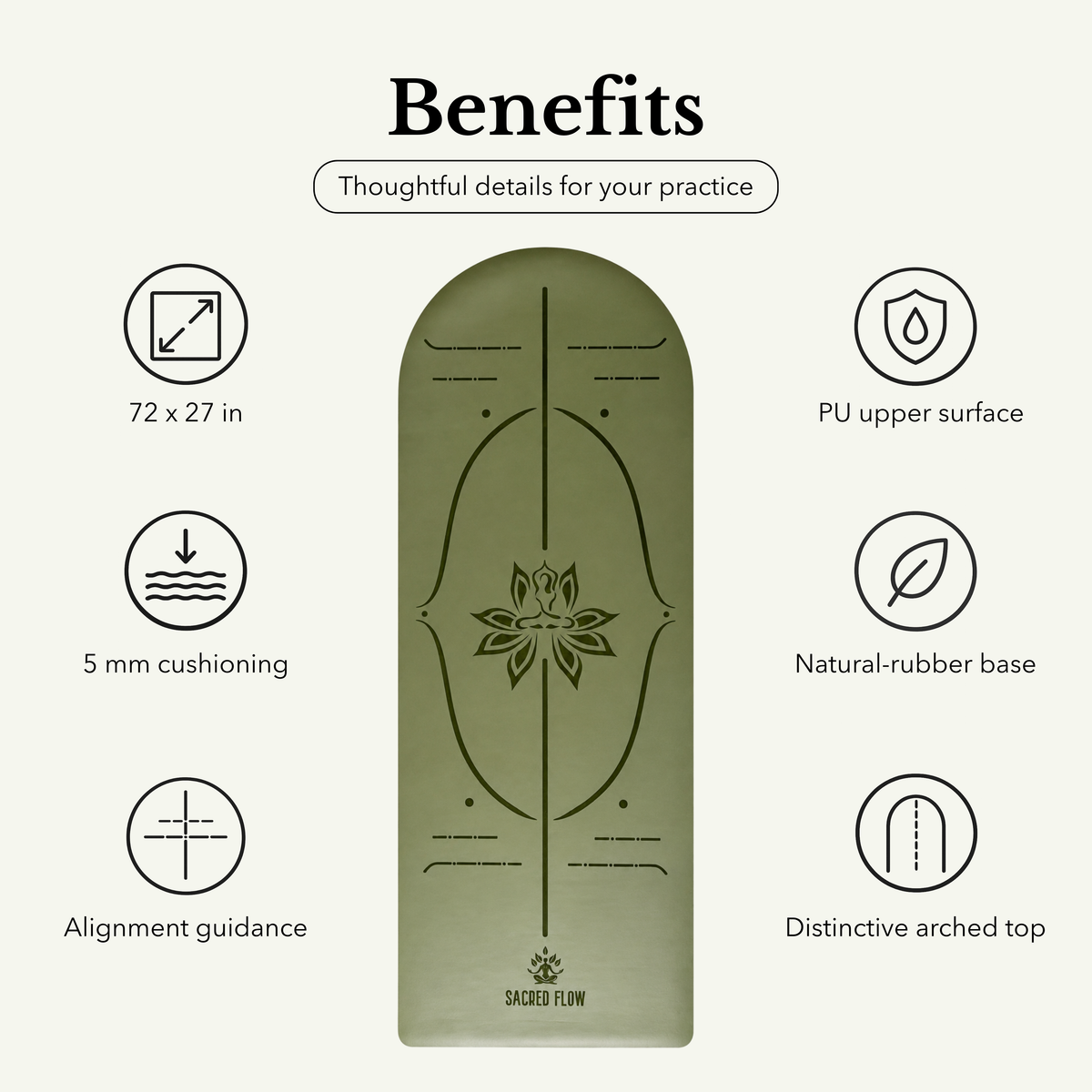 PU Arched Yoga Mat
