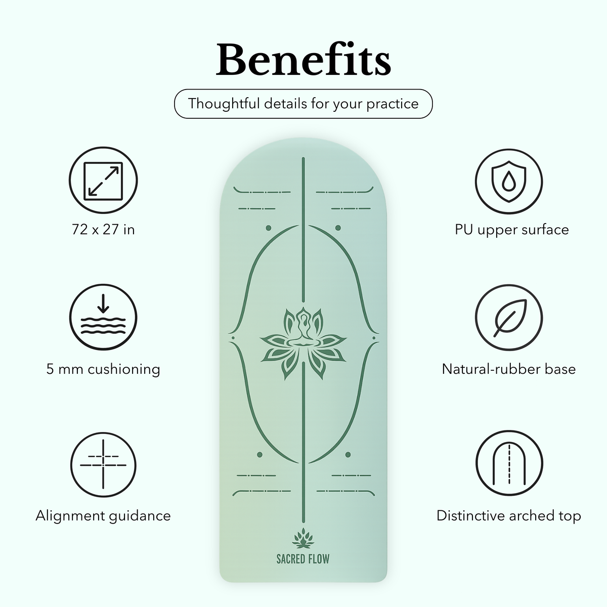 PU Arched Yoga Mat